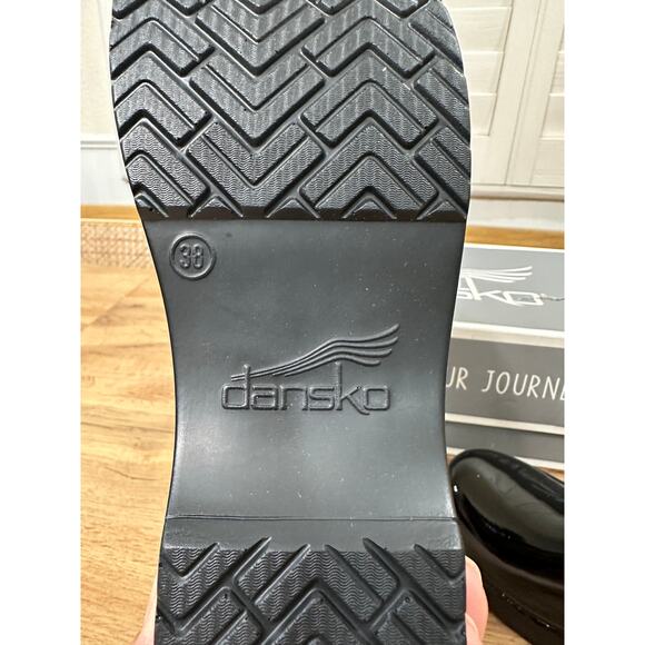 Dansko Professional Patent Clogs Black Leather Size 38 EU 7.5-8 US NIB Nurses - Picture 12 of 15